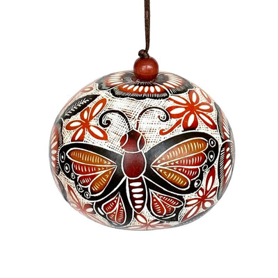 Hand-carved Gourd Ornament - Butterflies