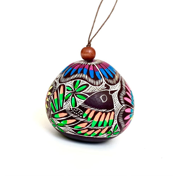 Gourd Ornament - Colorful Birds