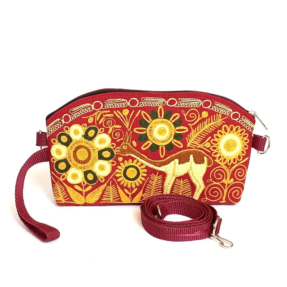 Buy BLUE EMBROIDERED SHOULDER PURSE for Women Online in India