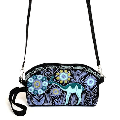 Embroidered Crossbody Wallet  with strap