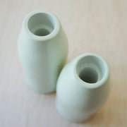 Natural Soapstone Candle Holder Vase two sizes with candles view from the top