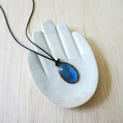 Open Hand Soapstone Dish - Natural with jewelry