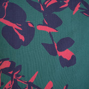 Adelaide Tiered Mini Dress Eucalyptus Teal fabric print detail
