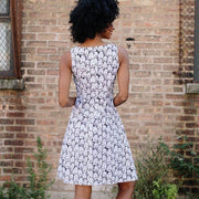 Mata Traders Vignette Dress Black and White Faces - backview