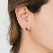Crescent Moon Stud Earrings on model