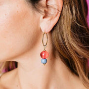 Asymmetrical Mimi Resin Hoop Earrings side A