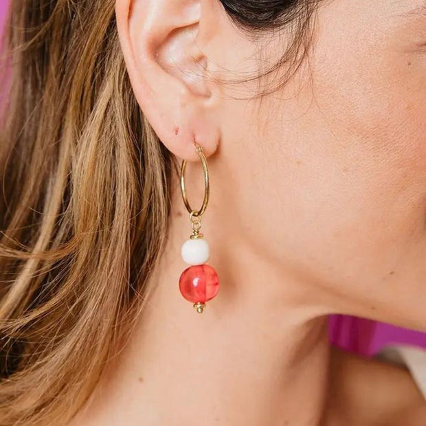 Asymmetrical Mimi Resin Hoop Earrings side B