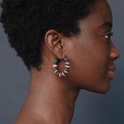 Heishi Hoop Earrings Multi on model