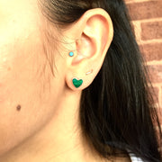 Sterling Silver and Turquoise Heart Stud Earrings