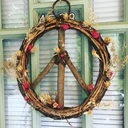 17-inch Wood and Vine Peace Wreath