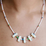 Amelia Speckly Necklace by Mata Traders on model
