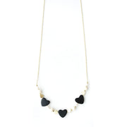 Carnaby Hearts Necklace Black and White