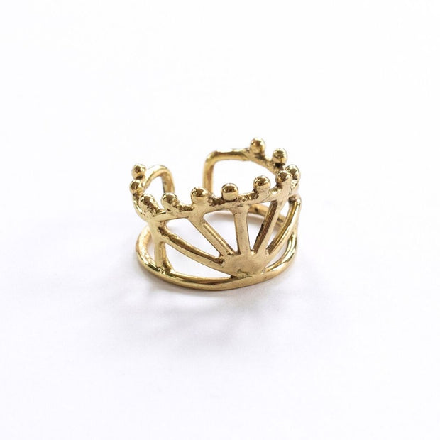 Petit Crown Ring - Goldtone